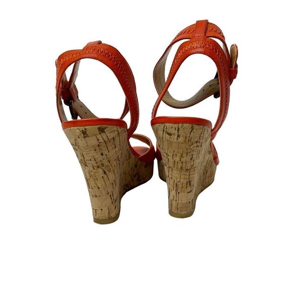 Nine West orange braveit platform wedge sandals size 6.5 - Picture 4 of 15